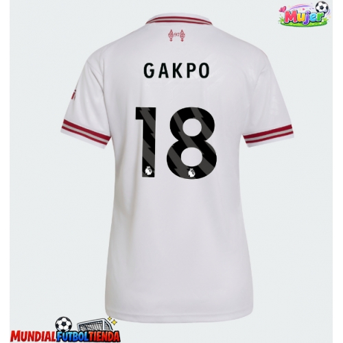 Camiseta Liverpool Cody Gakpo #18 Segunda Equipación Replica 2026-27 para mujer mangas cortas